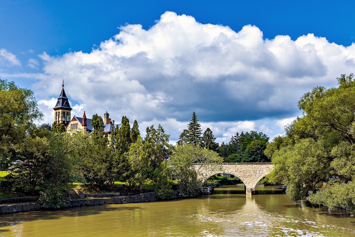 Stratford Ontario Courthouse and Avon River Photo